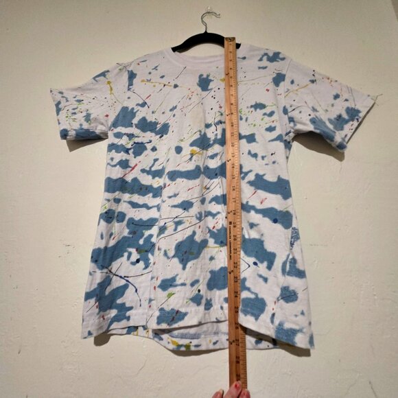 Spark Studio Mens Paint Splatter Shirt Small Streetwear Casual Graphic Tee 90s - Picture 5 of 6